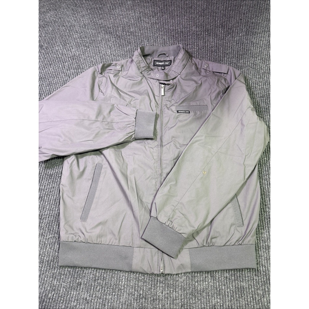 Members Only Iconic Racer Jacket Men's XL GRAY Classic Bomber